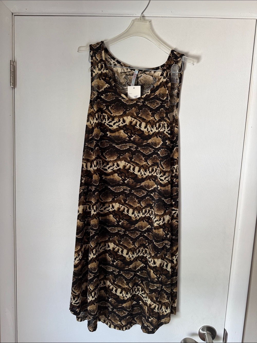 Isla Bonita Sleeveless Snake Print Semi-Sheer Dress
